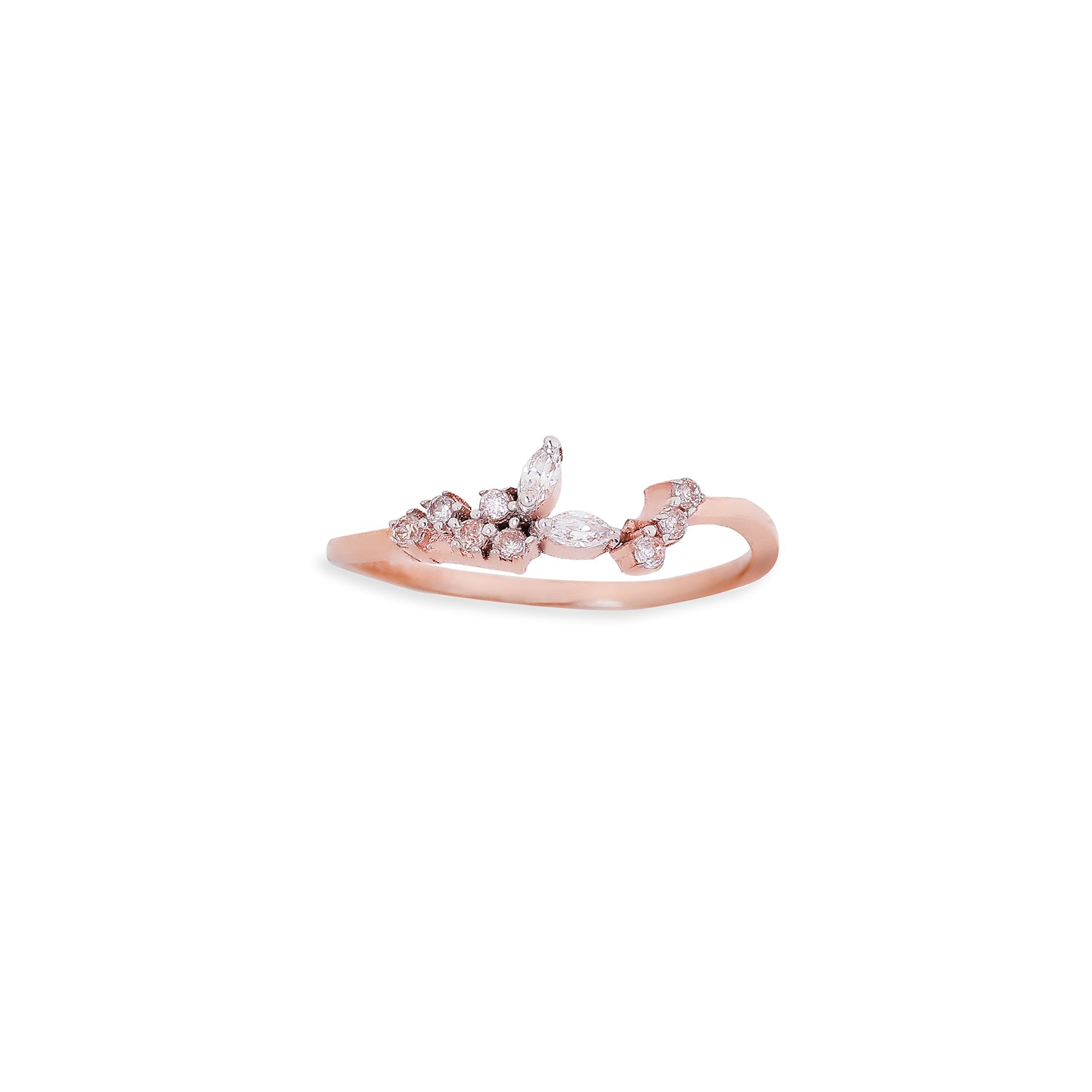 9K gold Virel ring modern lightweight for women India | Nayore