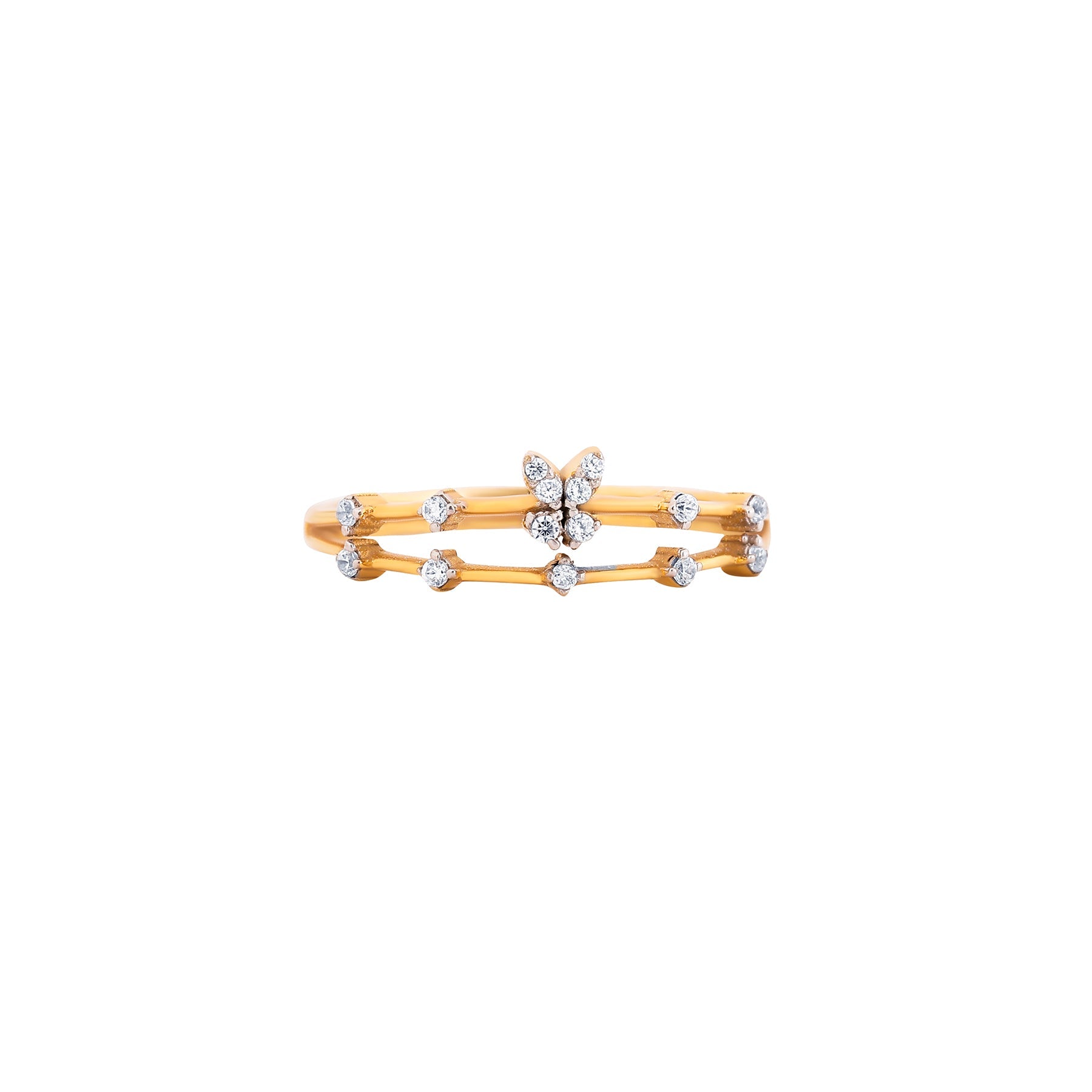 9K gold Elira ring elegant lightweight fine gold for women India | Nayore