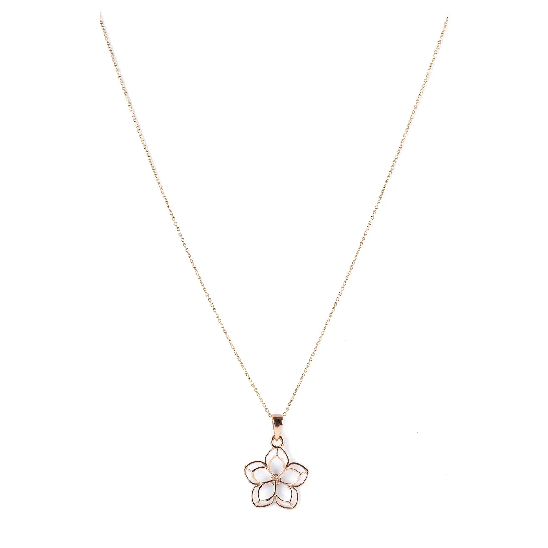 9K gold Fleurea necklace floral inspired lightweight for women India | Nayore