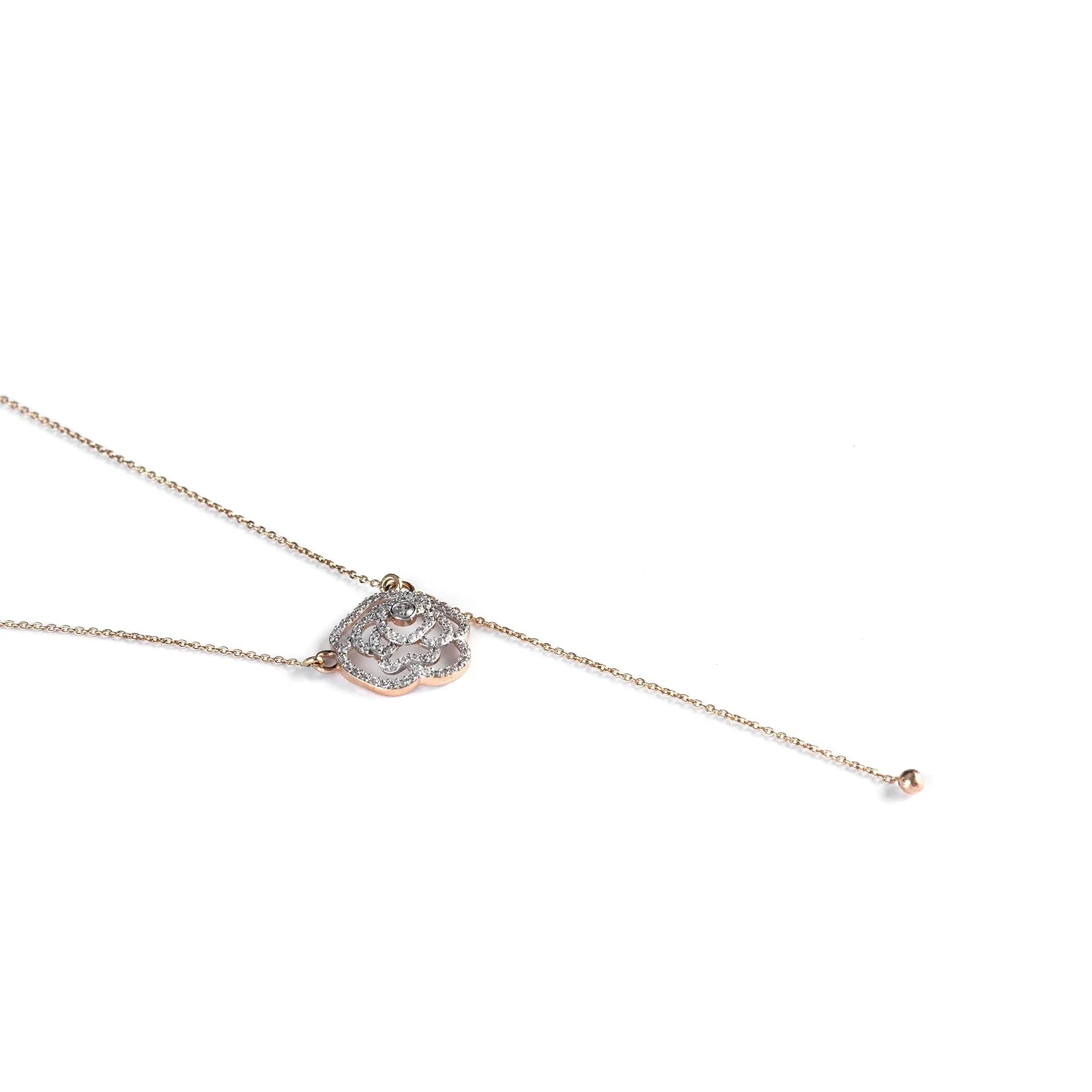 9K gold Rosel necklace rose gold tone lightweight for women India | Nayore