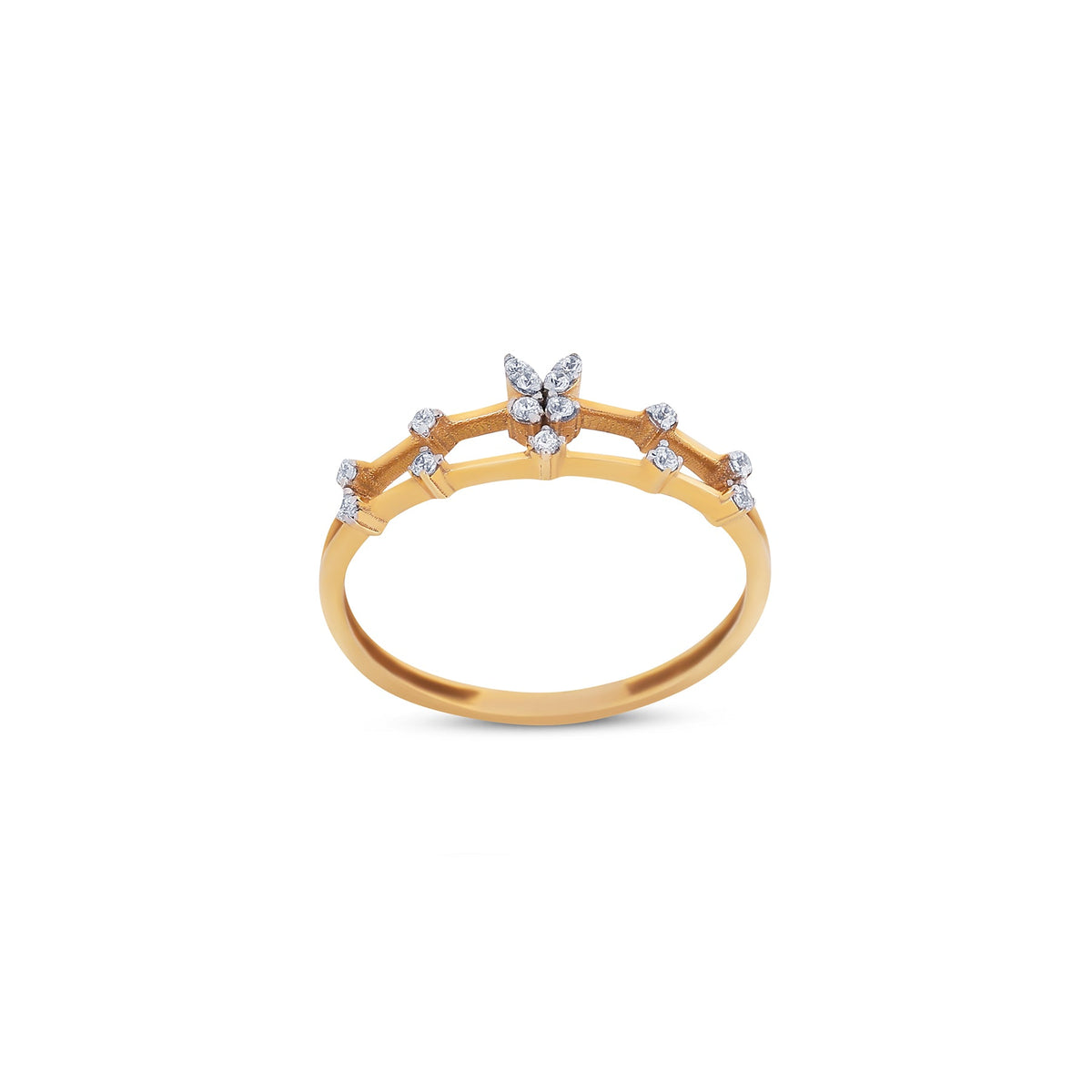 9K gold Elira ring elegant lightweight fine gold for women India | Nayore