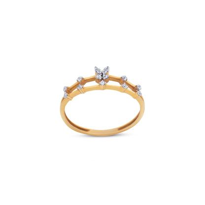 9K gold Elira ring elegant lightweight fine gold for women India | Nayore