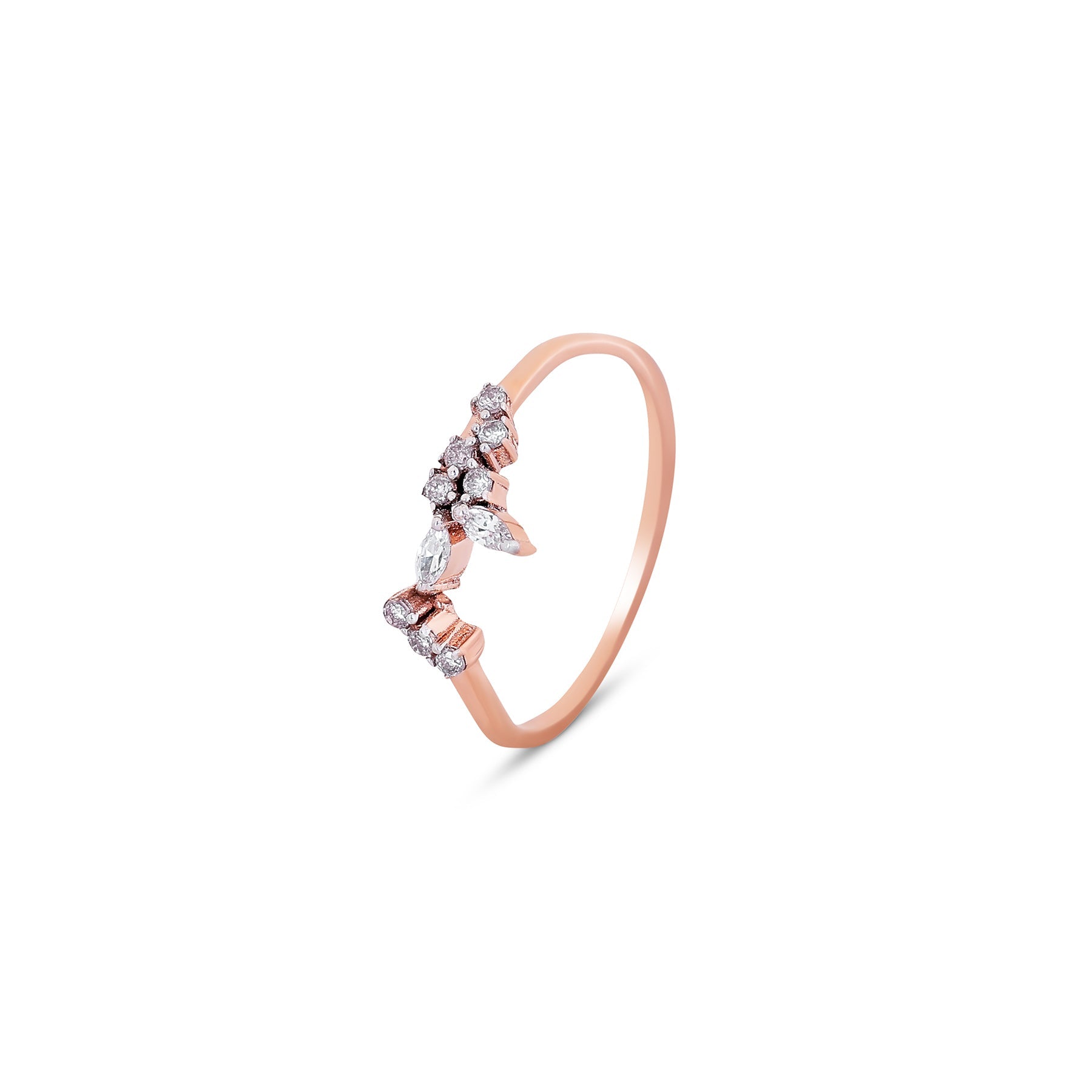 9K gold Virel ring modern lightweight for women India | Nayore
