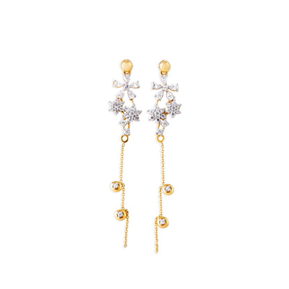 9K gold Etoira earrings elegant drops lightweight for women India | Nayore