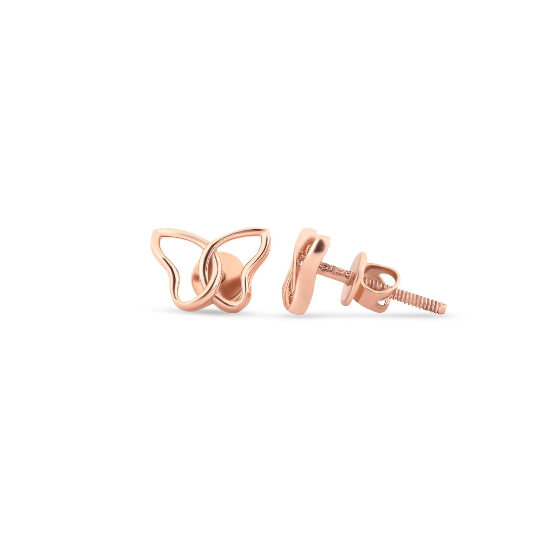 9K gold Alinea earrings lightweight minimalist studs for women India | Nayore