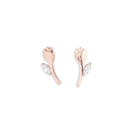 9K gold Velora earrings fluid design lightweight for women India | Nayore
