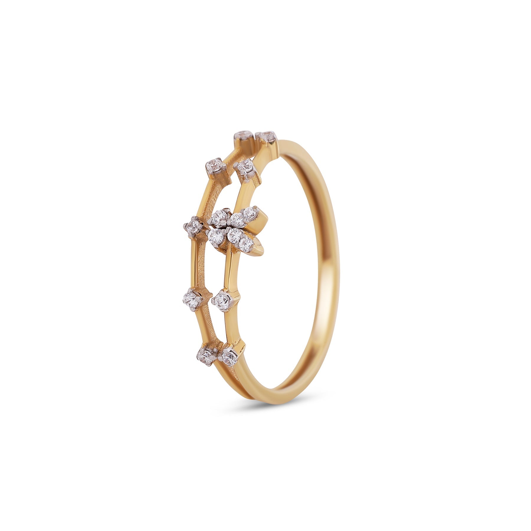 9K gold Elira ring elegant lightweight fine gold for women India | Nayore