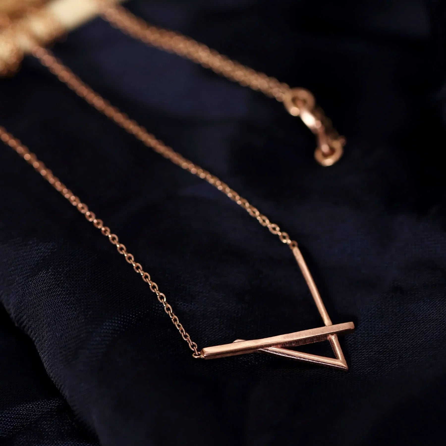9K gold Vectra necklace geometric lightweight for women India | Nayore